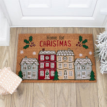 Load image into Gallery viewer, Natural &#39;home for Christmas&#39;  doormat
