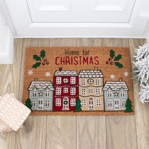 Natural 'home for Christmas'  doormat