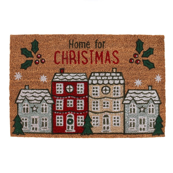 Natural 'home for Christmas'  doormat